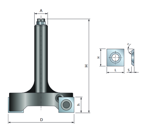 Frez do planowania na wymienne płytki 60X13 uchwyt 12mm Z2 Freud NC12M60