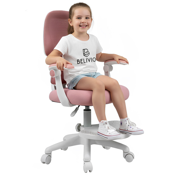 Fotel obrotowy Belivio OSKAR różowy