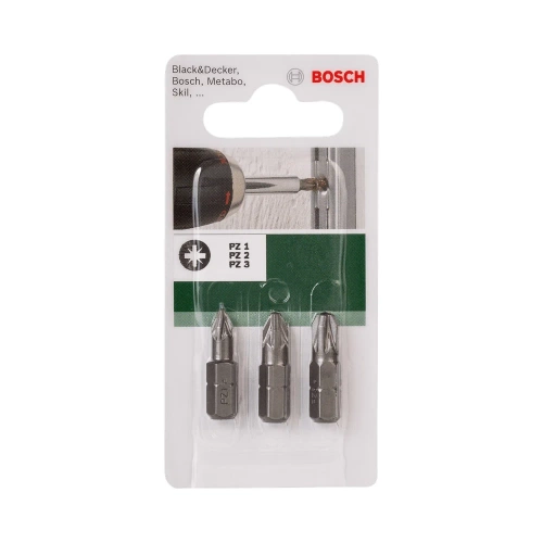 Zestaw 3 szt. bitów PZ1, PZ2, PZ3 Bosch 2609255967