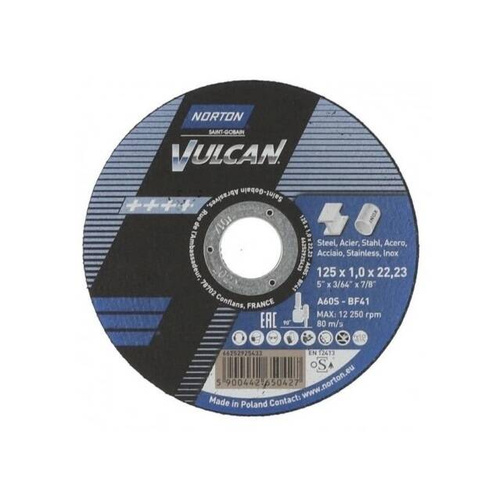 Tarcza do cięcia metalu (100szt) + słuchawki bezprzewodowe Norton Vulcan 66252849722