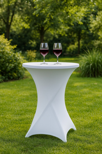 Pokrowiec/obrus na stoł koktajlowy BELIVIO WESTA WHITE