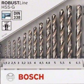 Bosch zestaw 13 wierteł do metalu HSS-G 135° Robust-Line 2607010538