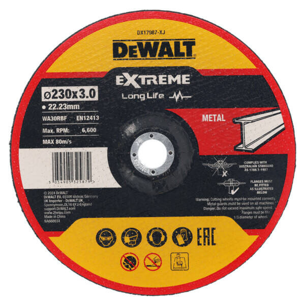 Tarcza tnąca do metalu 230x3,0x22,23 mm Dewalt DX17987-QZ