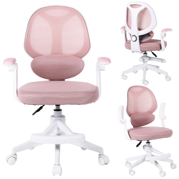 Fotel obrotowy Belivio VIVO różowy WER89084-outlet