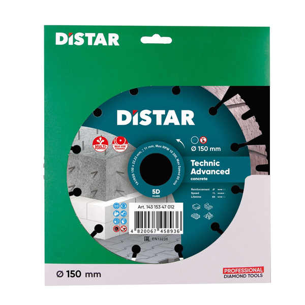 Tarcza diamentowa Distar 150x22,23 Technic Advanced 14315347012
