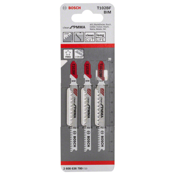 Brzeszczoty do wyrzynarki Bosch 2608636780 - 3 sztuki