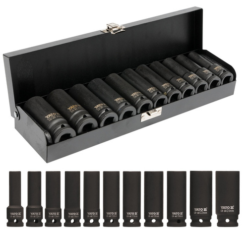 Zestaw 11 szt. nasadek udarowych 1/2" Yato YT-1054