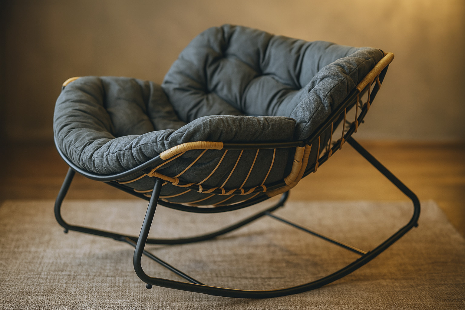 Fotel bujany Belivio NUVIO DARK GREY