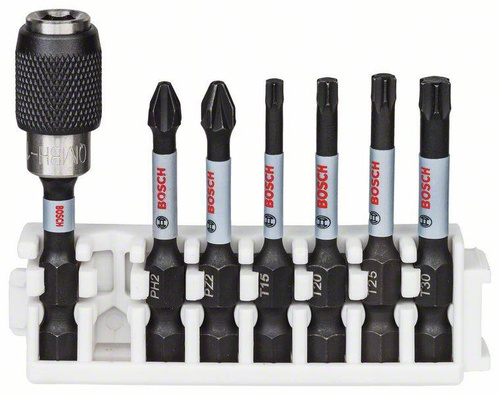 Zestaw bitów Impact Control do wkrętarek, 7 szt., 1 x PH2; 1 x PZ2; 1 x T15; 1 x T20; 1 x T25; 1 x T30 Bosch 2608522327