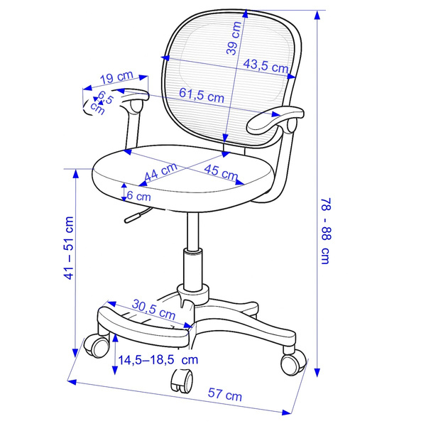 Fotel obrotowy Belivio ELMO szary