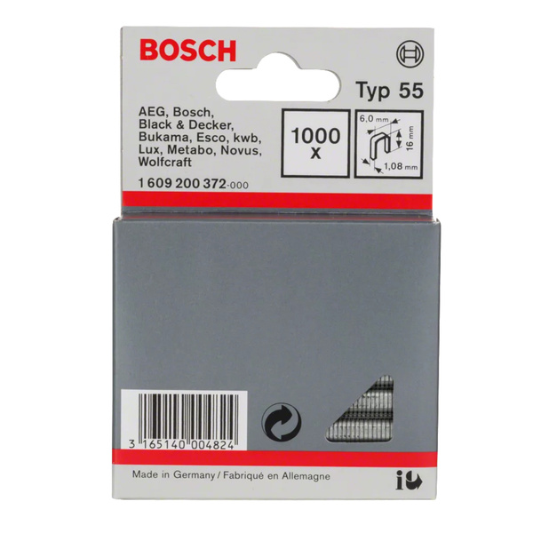 Zszywki 16 mm typ 55 Bosch 1609200372 (1000 szt.)