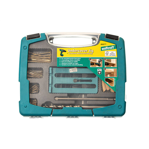 Zestaw do niewidocznych połączeń w drewnie Wolfcraft Undercover Jig WF4642000