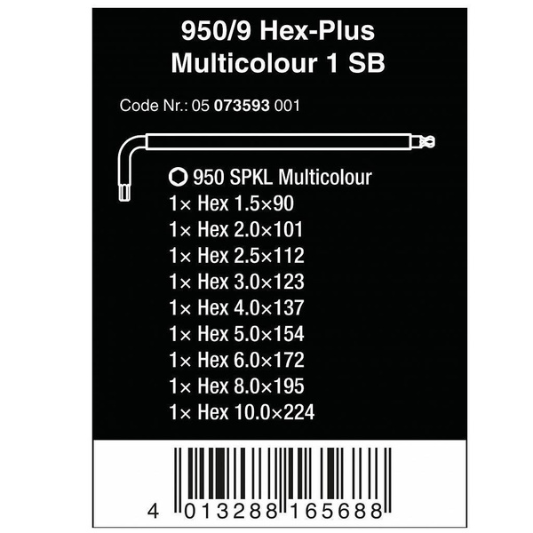 Zestaw kluczy trzpieniowych z kulką Wera 05073593001