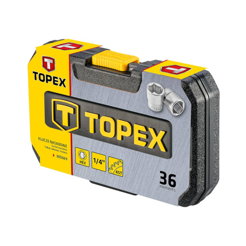 Klucze nasadowe Topex 1/4'' zestaw 36 szt. 38D669