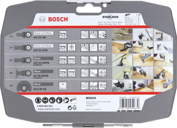 Zestaw brzeszczotów do drewna Bosch 2608664623 do narzędzi wielofunkcyjnych z mocowaniem Starlock