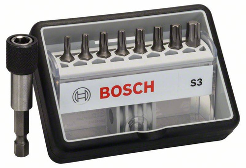 8+1-elem. zestaw bitów do wkrętarek Robust Line S T, wersja Extra Hard Bosch 2607002562