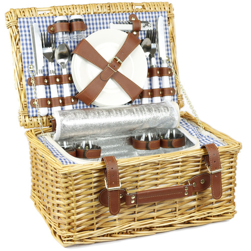 Wiklinowy kosz piknikowy 4-osobowy Belivio MALVA