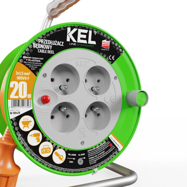 Przedłużacz bębnowy 20 m KEL W-98428