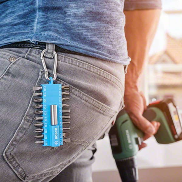 Zestaw 25 szt. bitów PH, PZ, TX, SL, HEX z karabińczykiem Bosch 2607002822