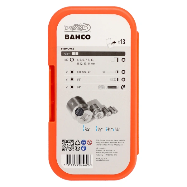 Zestaw kluczy nasadowych 1/4" Bahco S13MC10.5