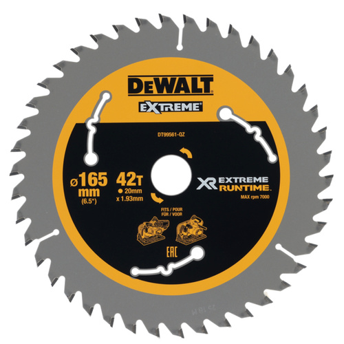 Tarcza do cięcia drewna 165x20mm 42T Dewalt DT99561-QZ