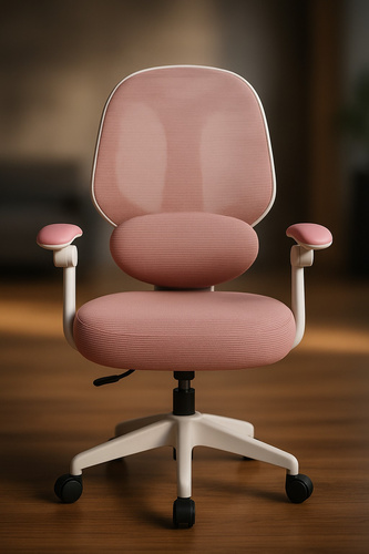 Fotel obrotowy Belivio VIVO różowy