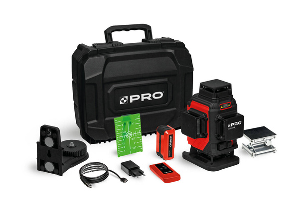 Laser wieloliniowy PRO AQ4DG zielona wiązka Zestaw PLUS PRO