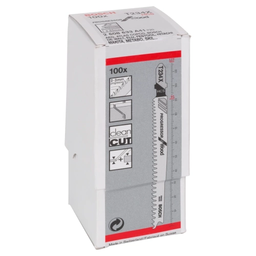 Brzeszczot do wyrzynarek T 234 X Bosch (2608633A41) 100 szt.