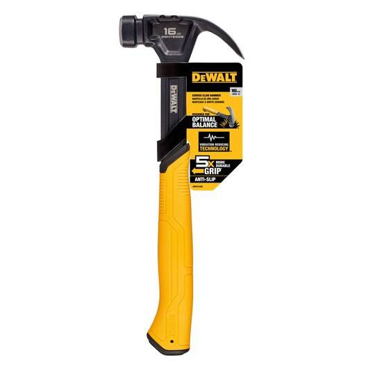 Młotek stalowy DeWALT DWHT51002-0 z zakrzywionym pazurem, o masie 454 g