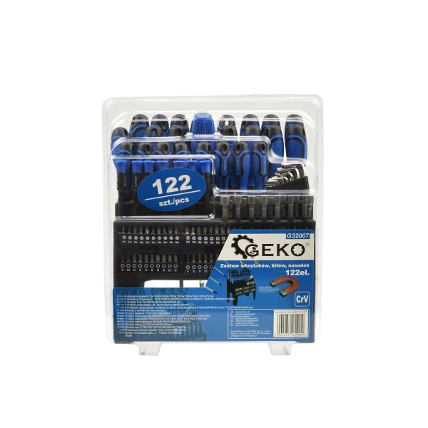 Zestaw wkrętaków, bitów i nasadek Geko G32007