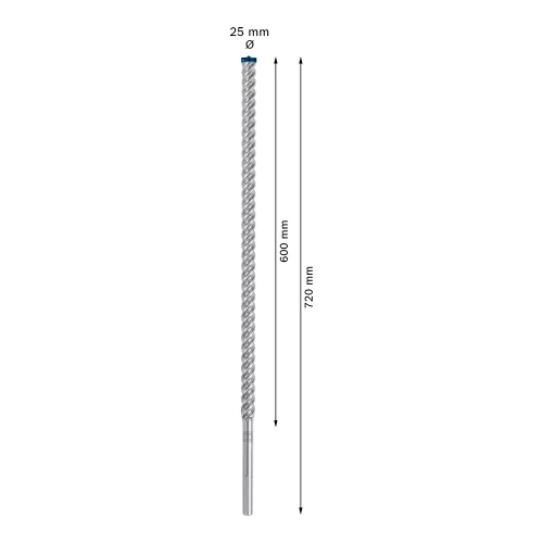 Wiertło do betonu 25x600x720 mm SDS Max-8X Bosch 2608900242