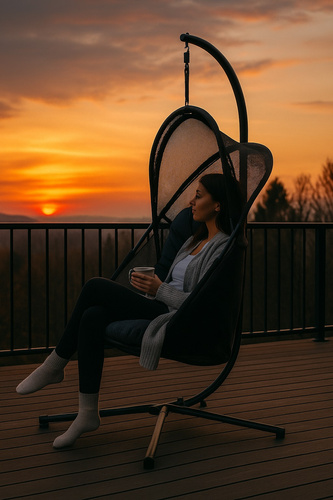 Fotel wiszący Belivio MORENO Black