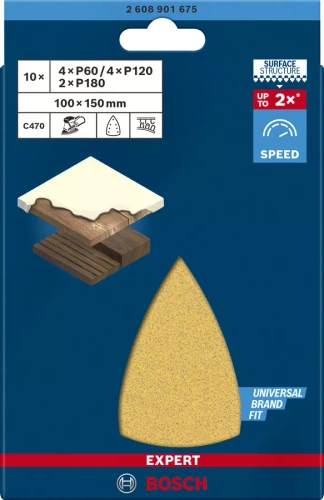 Papier ścierny Bosch Expert C470 2608901675, 100x150 mm, G 60/120/180, 10 szt.