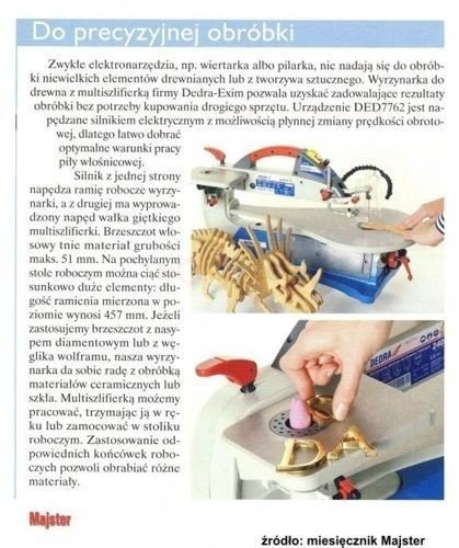 Wyrzynarka do drewna Dedra DED7762 + mikro szlifierka na wałku giętkim