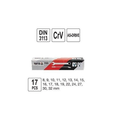 Klucze płasko oczkowe Yato YT-0363 - 17 sztuk