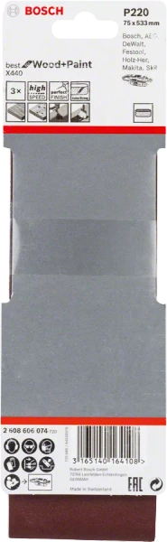 Pasy ścierne do szlifierek taśmowych Bosch X440 2608606074 3 szt.