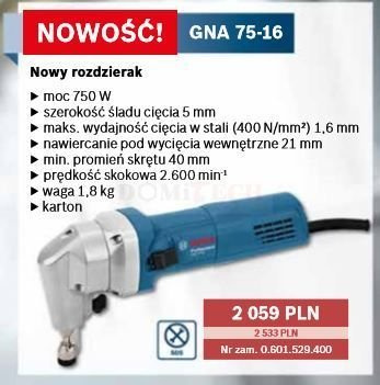 Rozdzierak Bosch GNA 75-16 0601529400 (Karton)