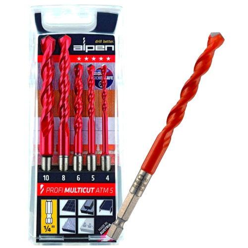 Zestaw wierteł uniwersalnych Alpen 0000100805100 4-10 mm