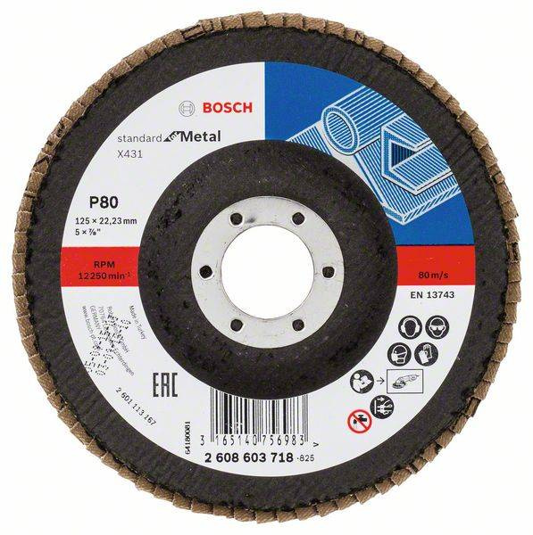 Tarcza listkowa X431 125x22,23 P80 Bosch 2608603718