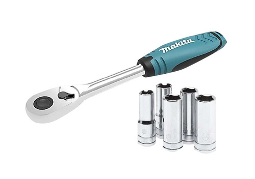 Zestaw nasadek + klucz 3/8" z grzechotką Makita B-65573 23 szt.