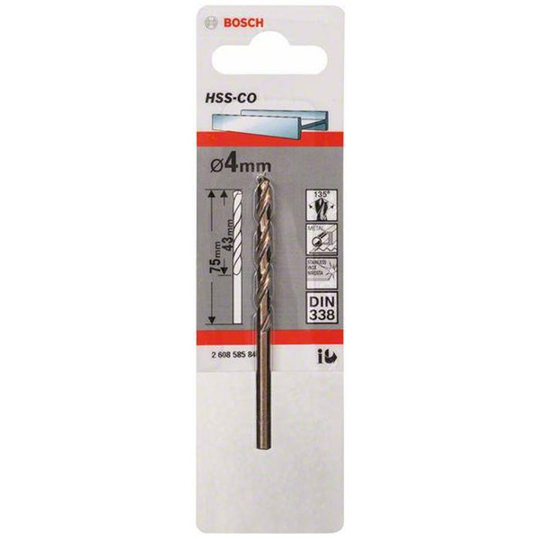 Wiertło do metalu Bosch 2608585846 HSS-Co 4x43x75mm