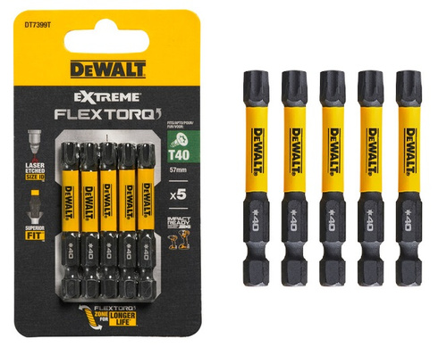 Zestaw 5 szt. bitów T40 57 mm DeWALT DT7399T