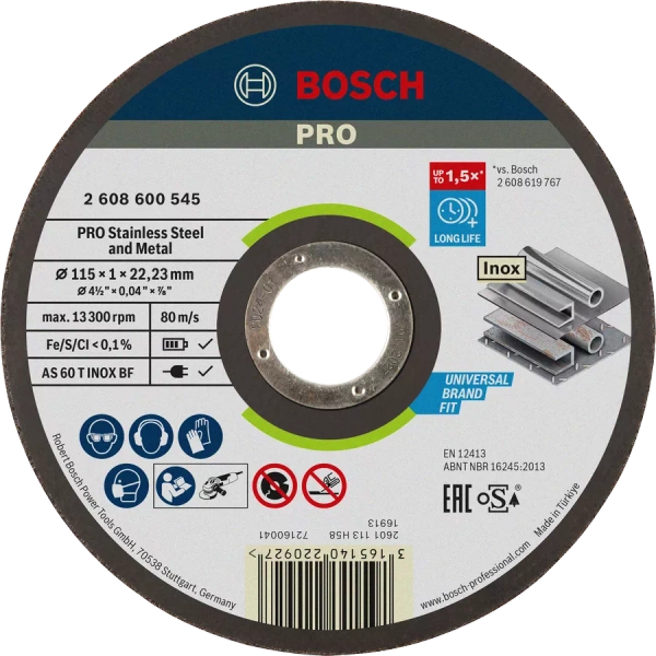 Tarcza tnąca prosta Expert for Inox – Rapido 115x22,23 Bosch 2608600545