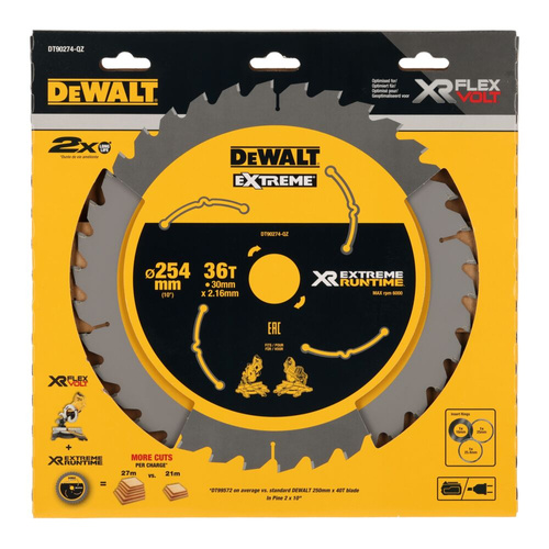 Tarcza tnąca do drewna 254x30mm 36T Dewalt DT90274-QZ