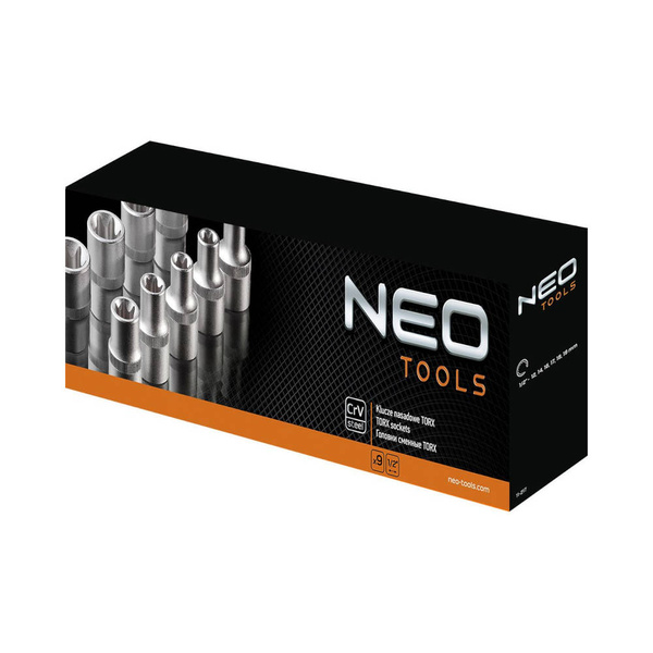 Klucze nasadowe NEO Tools 1/2" Torx zestaw 9szt. 08-649