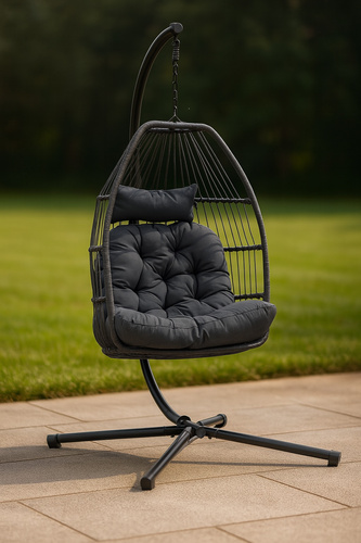 Fotel wiszący Belivio FLORES grafitowy