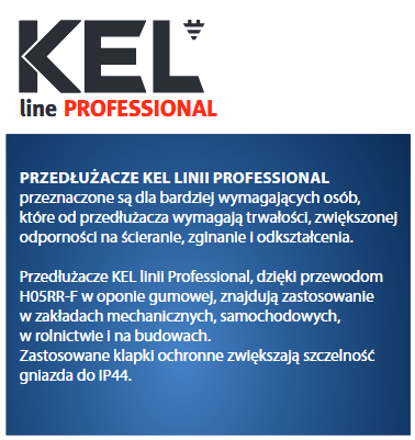 Przedłużacz bębnowy Kel Professional W-98043 20m 3x2,5
