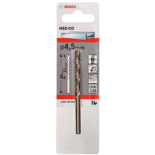 Wiertło do metalu Bosch 2608585849 HSS-Co 4,5x47x80mm