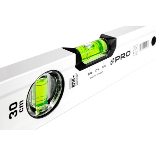 Poziomica PRO600 AB-030 malowana biała z libellą 2% 30 CM