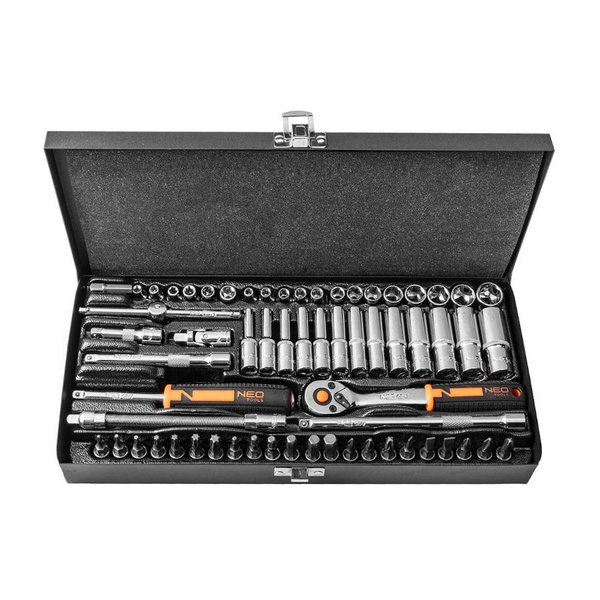 Klucze nasadowe NEO Tools 1/4" zestaw 63szt. 10-008